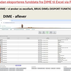 Vejledning til eksportering af DIME fund data til Excel